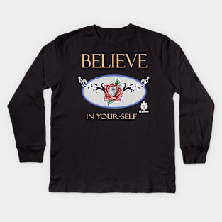 BELIEVE IN YOUR-SELF (YIN & YANG) LOGO Kids Long Sleeve T-Shirt